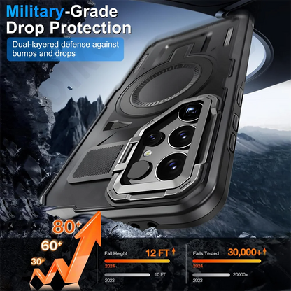 Military Grade Built-In-Camera Stand Cover Case-Samsung