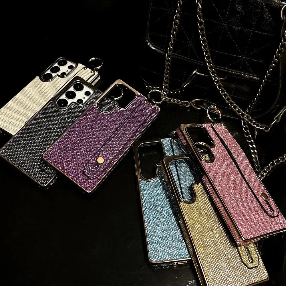 Glam Shimmer Hand Strap Case