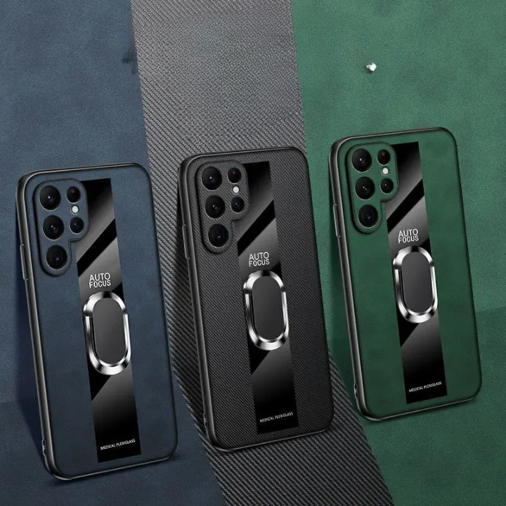 PlexiGuard Leather Ring Holder Case - Samsung