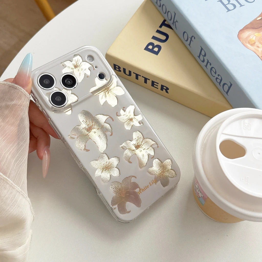 Elegant Flower Pearl Charm Case