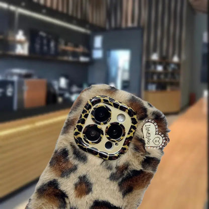 Leopard Luxe Fluffy Phone Case