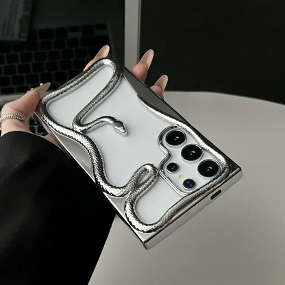 Snake Pattern Electroplated Phone Case - Samsung
