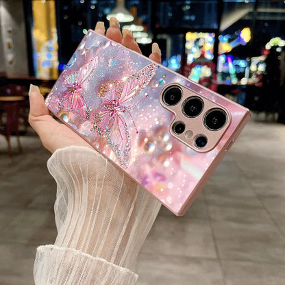 Butterfly Glitter Pearl Phone Case - Samsung