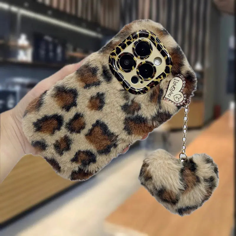 Leopard Luxe Fluffy Phone Case