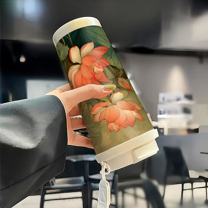 Elegant Lotus Coffee Tumbler