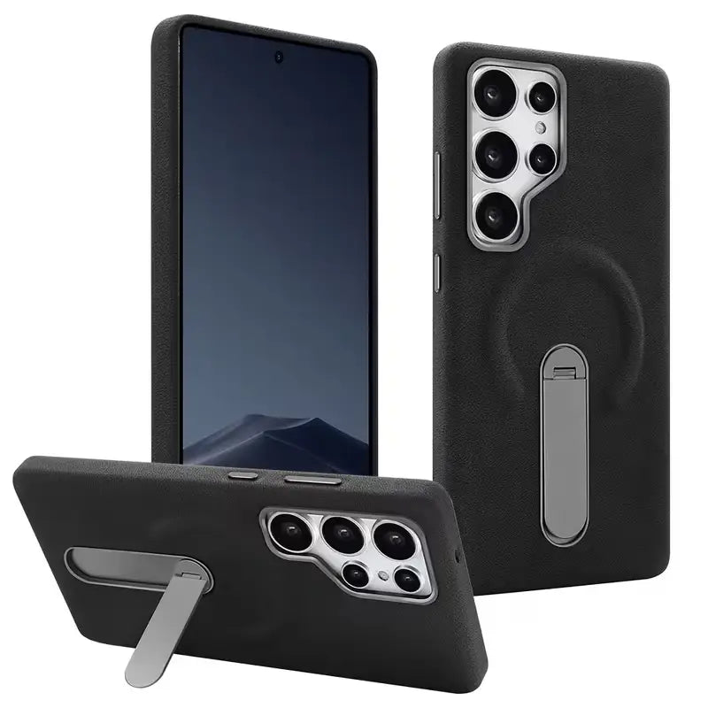 Rustic Stone Mag Stand Case - Samsung