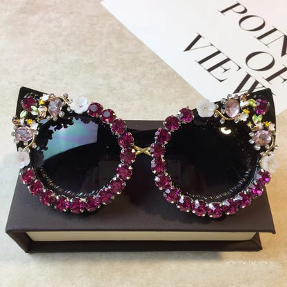 Rhinestone Cat Eye Sunglasses