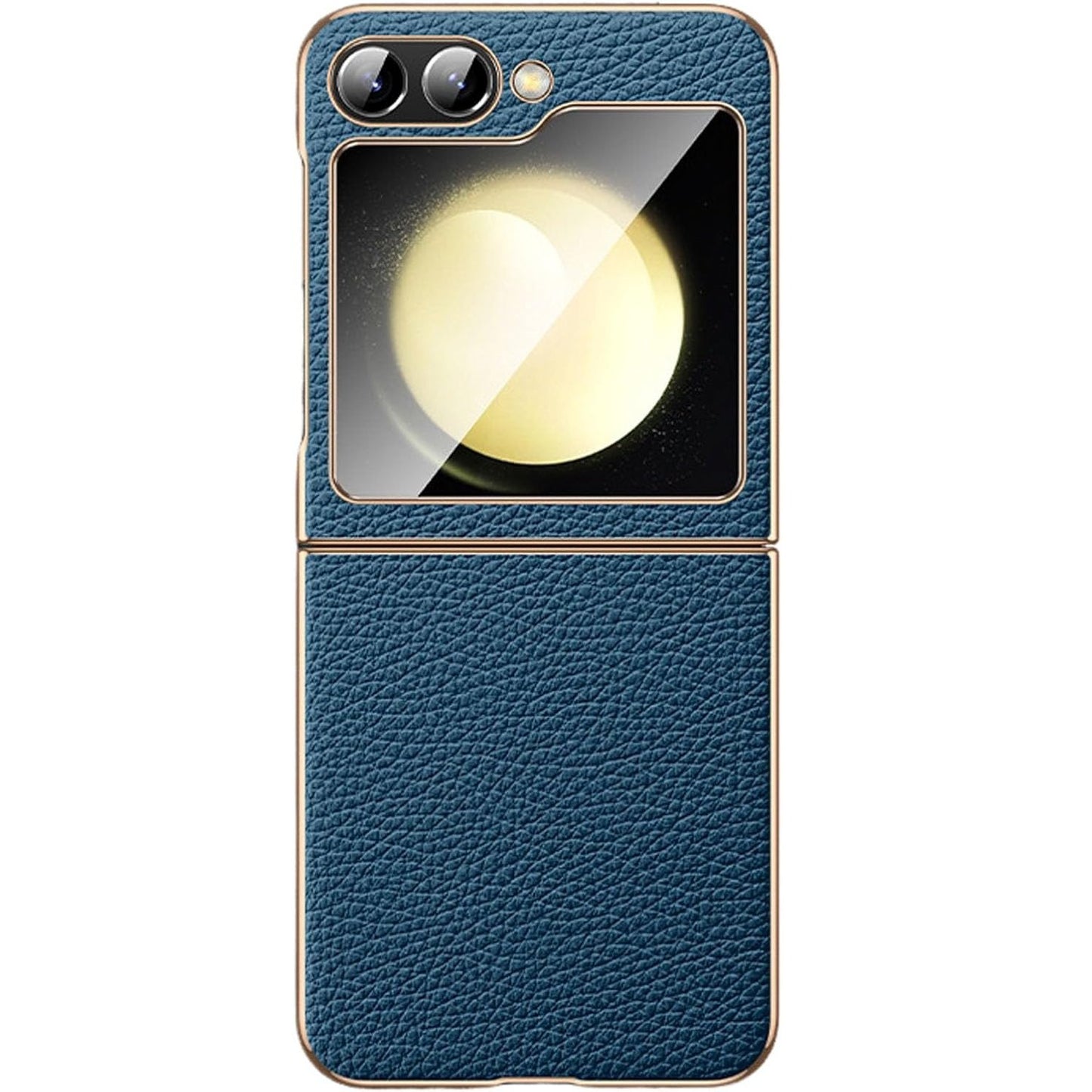 Galaxy Z Flip Series Minimalist Slim Genuine Leather Hard Back Case