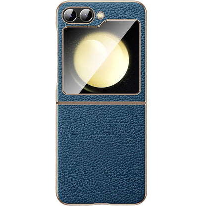 Galaxy Z Flip Series Minimalist Slim Genuine Leather Hard Back Case
