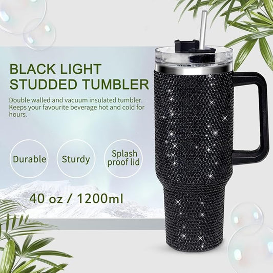 Luxe Insulated Tumbler with Rhinestone Accents