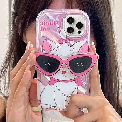 Marie Cat  3D Pink Sunglasses Case