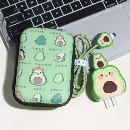 Cute Avocado Charger Protector Kit
