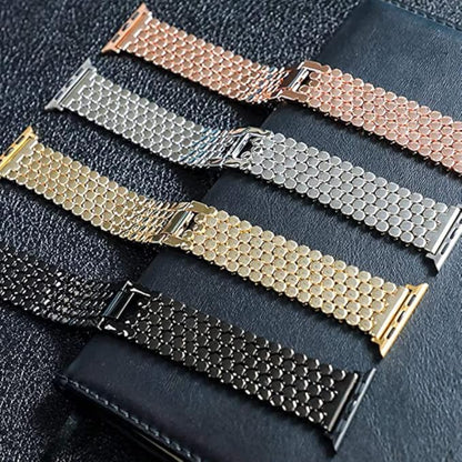 Modern Hex-Link Stainless Steel Watch Band