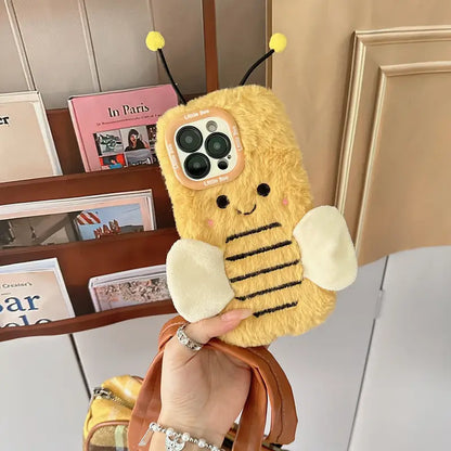 HoneyBee Hug Plush Phone Case