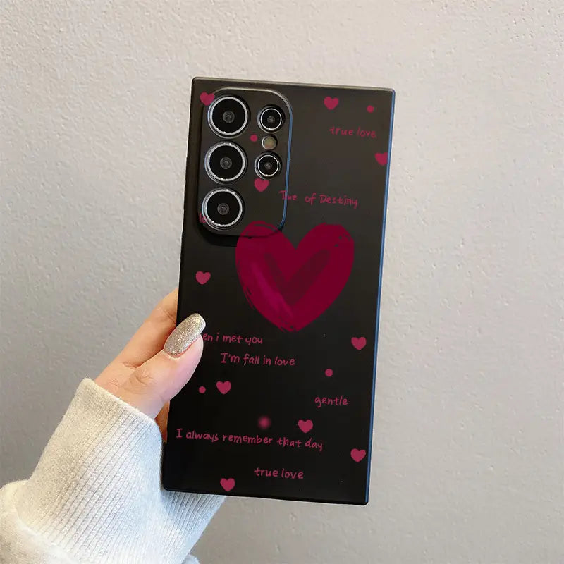 Glossy Love Heart Phone Case - Samsung