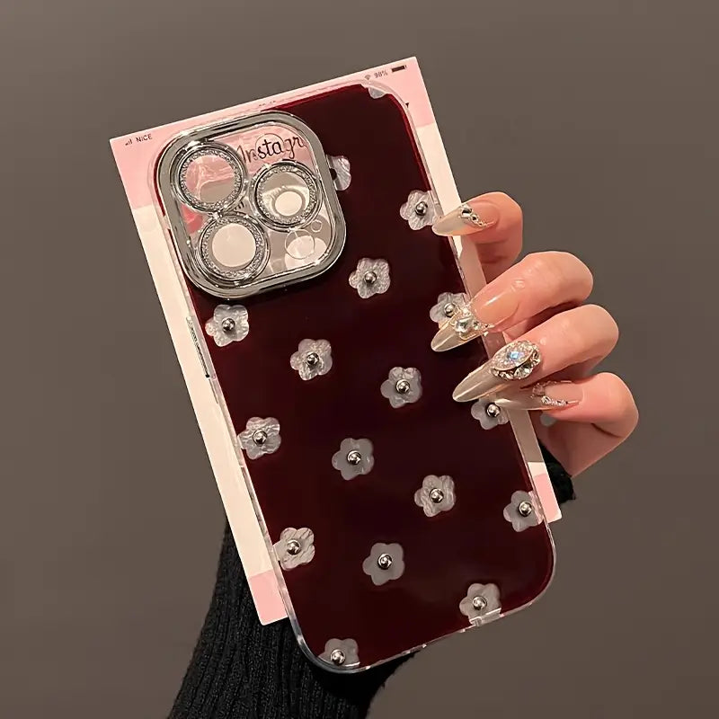 Chic Floral Studded Phone Case