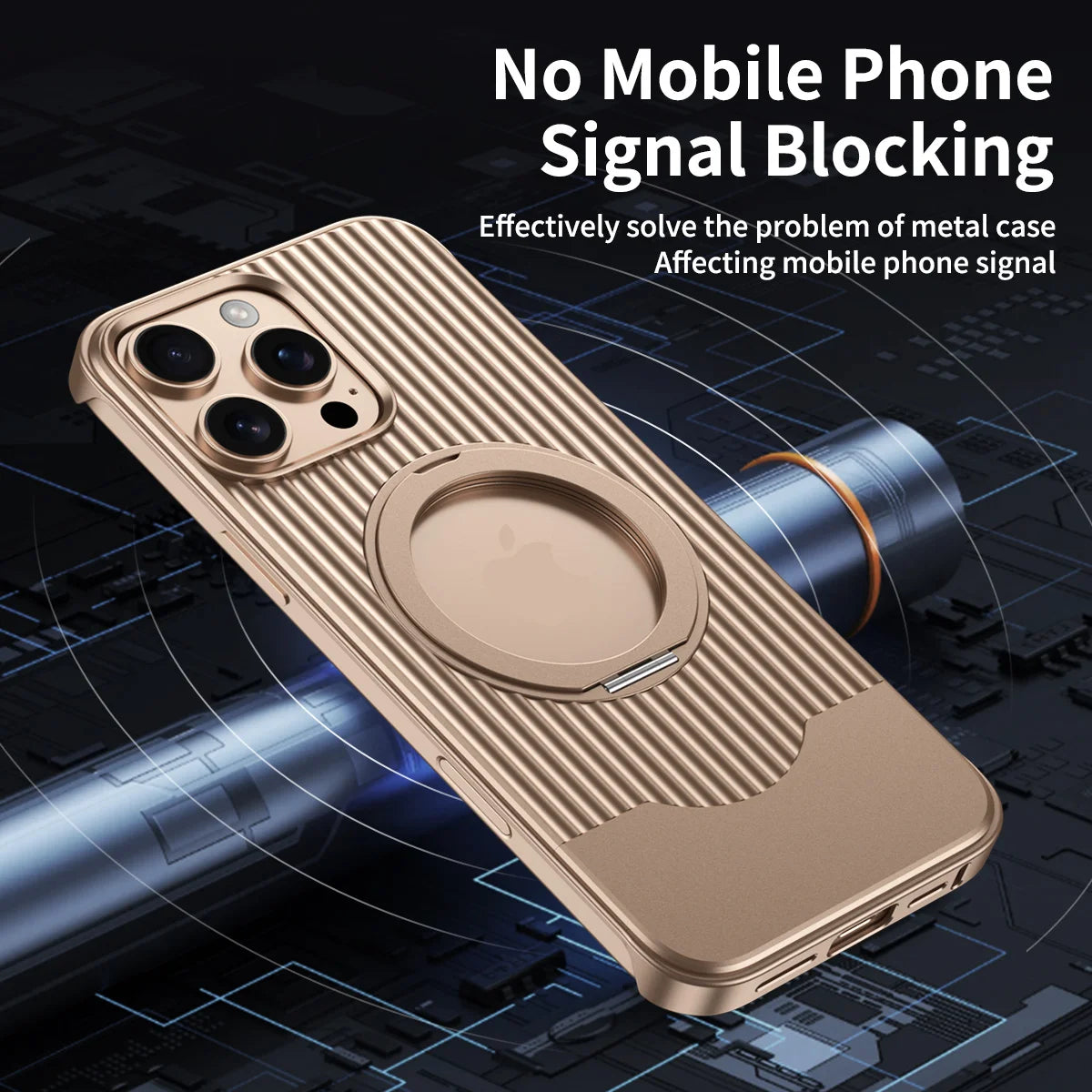 Elegant Textured Magnetic Stand Case - iPhone