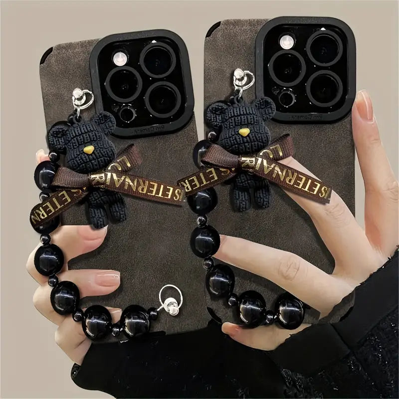 Chic Teddy Charm Bracelet Phone Case