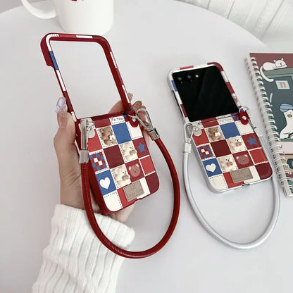 Cute Trendy Bear Lanyard Case - Samsung