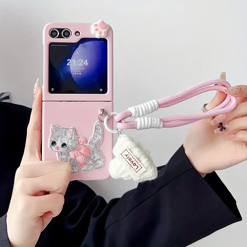 Cozy Kitten Charm Flip Case - Samsung