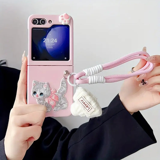 Cozy Kitten Charm Flip Case - Samsung