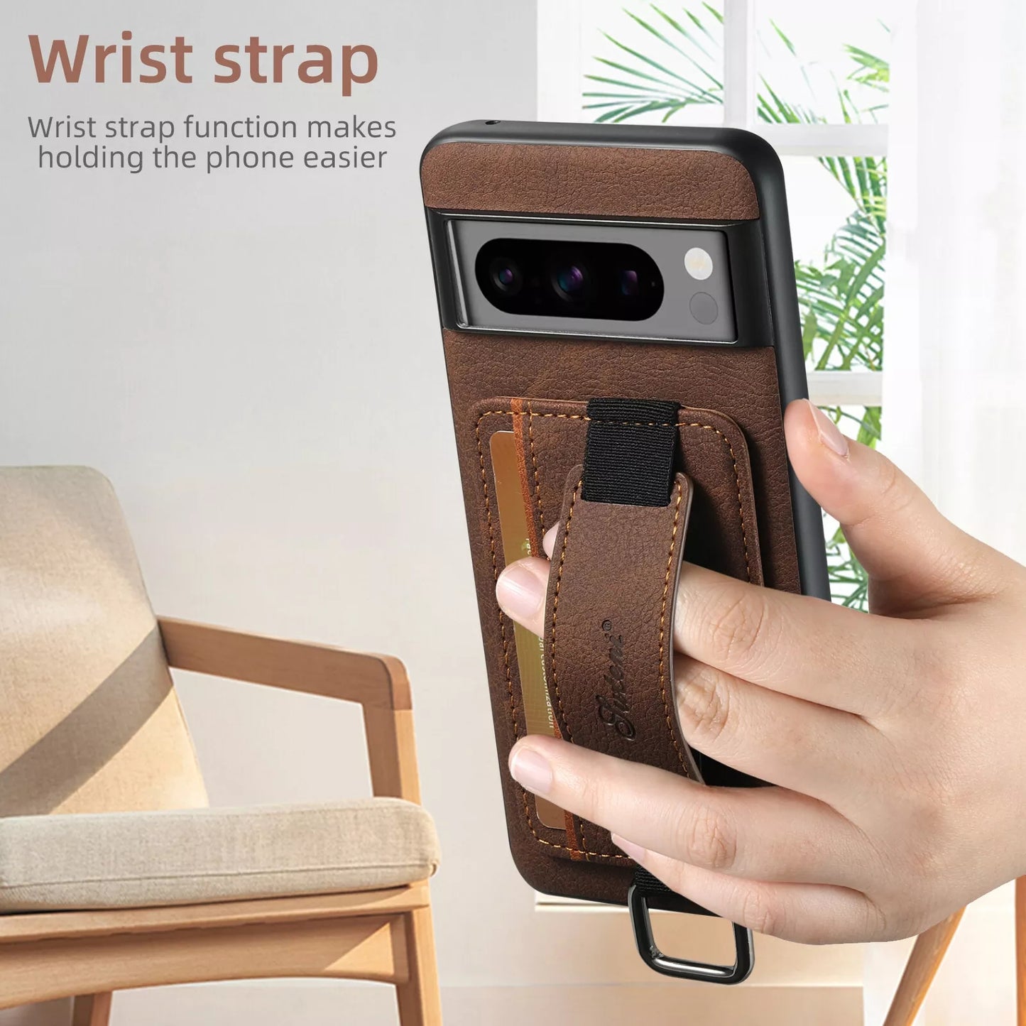 Premium Leather Belted Stand Case - Google