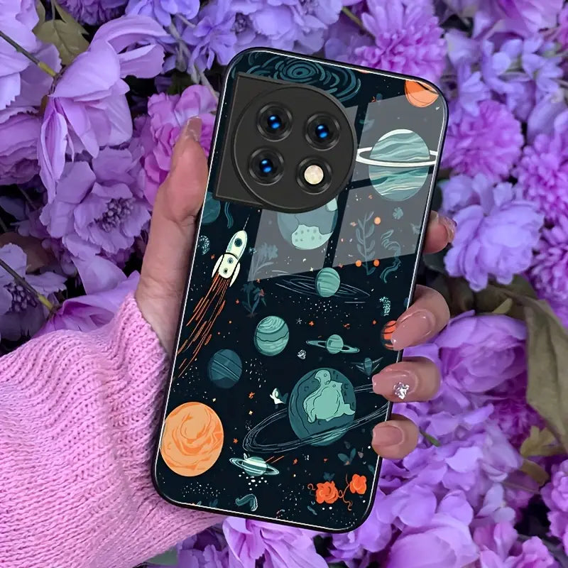 Orbit Shield Cosmic Design Glass Case - OnePlus