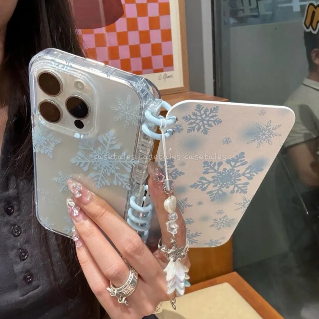 Adorable Snowflake Flip Case with Bead Charm