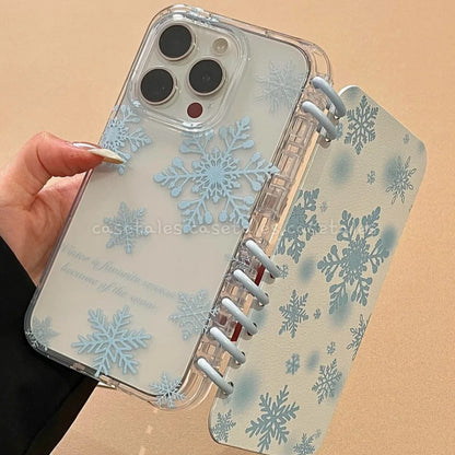 Adorable Snowflake Flip Case with Bead Charm