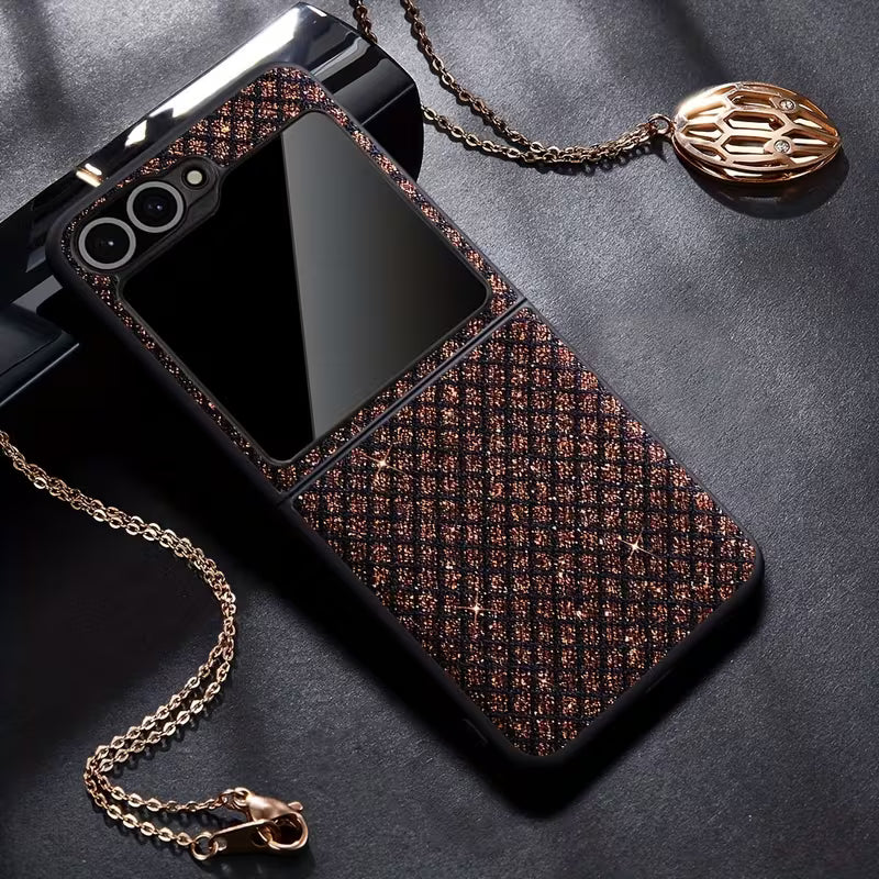 Galaxy Z Flip Series Diamond Shimmer Grid Luxury Case