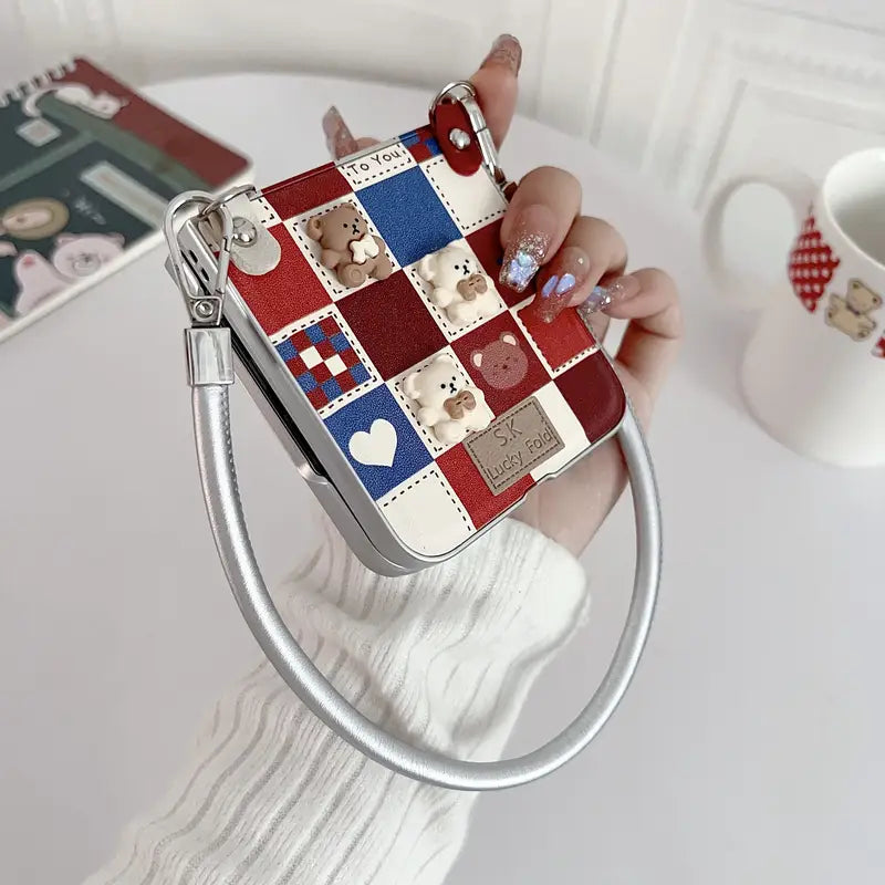 Cute Trendy Bear Lanyard Case - Samsung