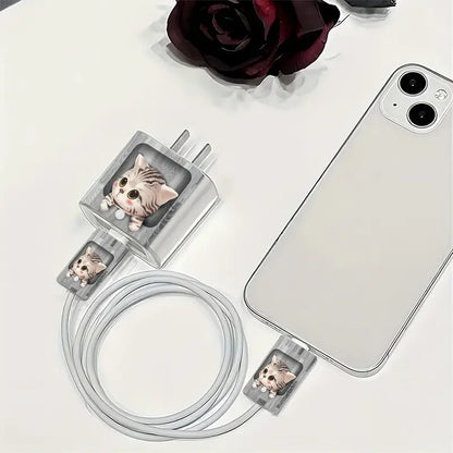 Cute Kitten Charger Protector Kit
