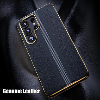 Elite Stripe Electroplated Leather Case