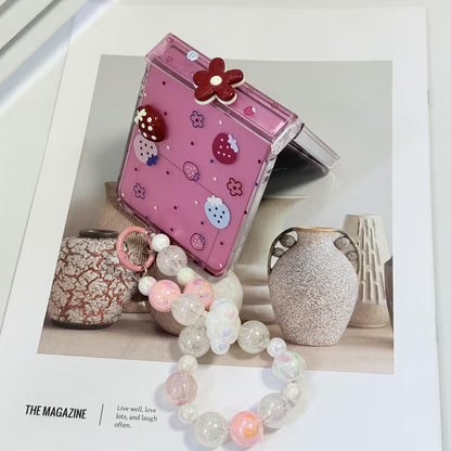 Galaxy Z Flip Series Strawberry Delight Pearl Accent Case