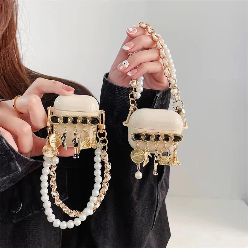 Luxury Pearl Chain AirPods Case