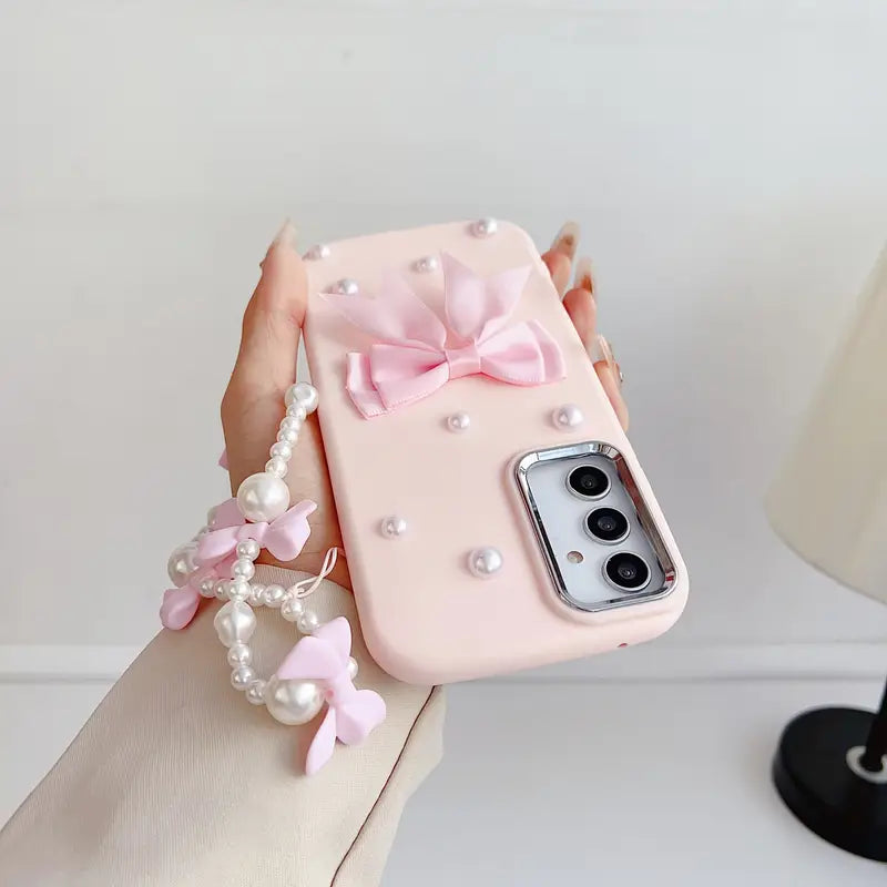 Elegant Bow Pearl Phone Case - Samsung