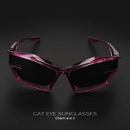 Sleek Crystal Cat-Eye Sunglasses