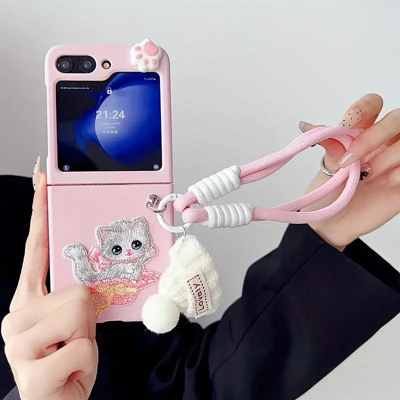 Cozy Kitten Charm Flip Case - Samsung