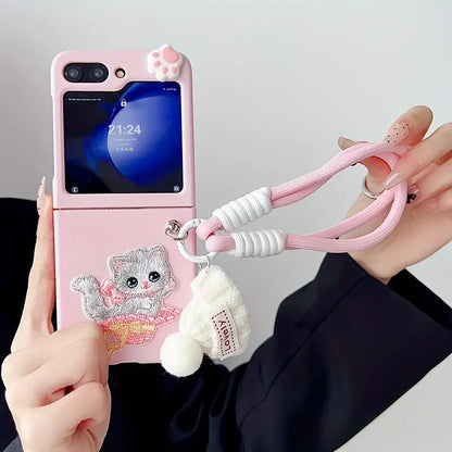 Cozy Kitten Charm Flip Case - Samsung