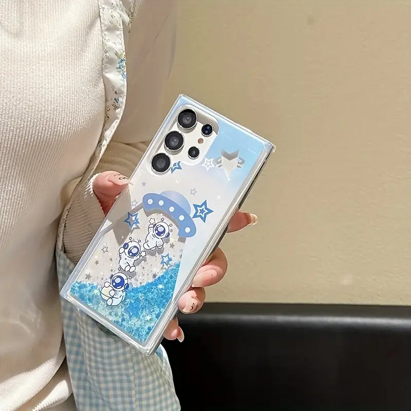 Galaxy Night Glow Liquid Glitter Case- Samsung