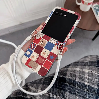 Cute Trendy Bear Lanyard Case - Samsung