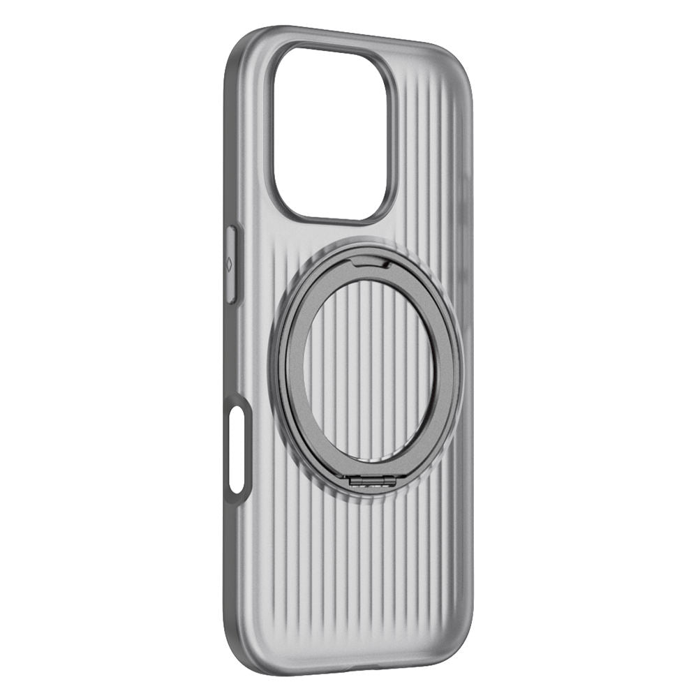 Translucent Striped Armor Rotating Bracket Case - iPhone