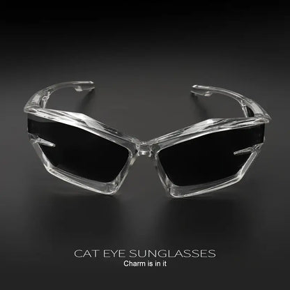 Sleek Crystal Cat-Eye Sunglasses