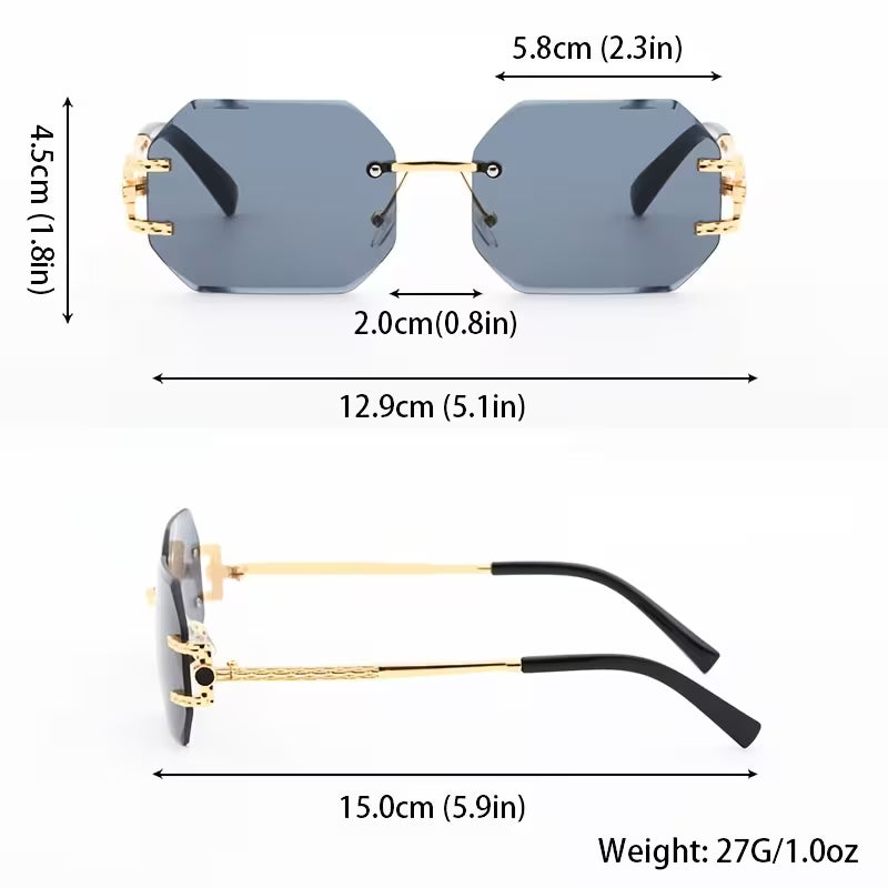 Noir Hex Luxe Golden Arm Sunglasses