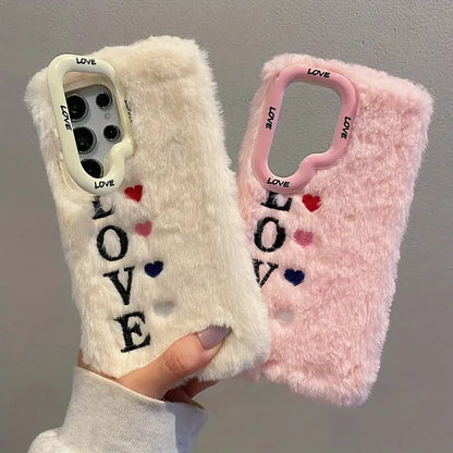 Love Plush Phone Case with Lens Holder - Samsung