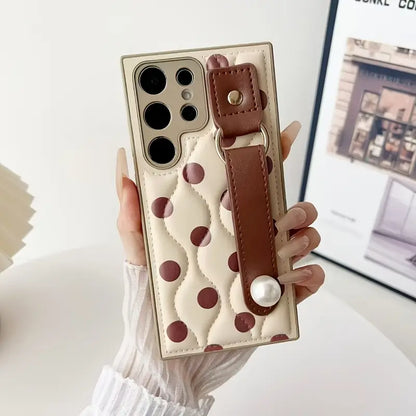 Polka Dot Chic With Leather Wristband - Samsung