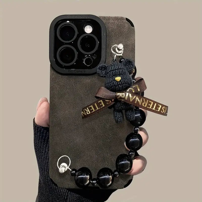 Chic Teddy Charm Bracelet Phone Case