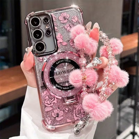 Enchanted Sparkle Rose Charm Case
