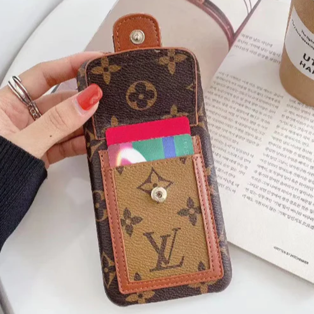 LV Design Leather Wallet Case
