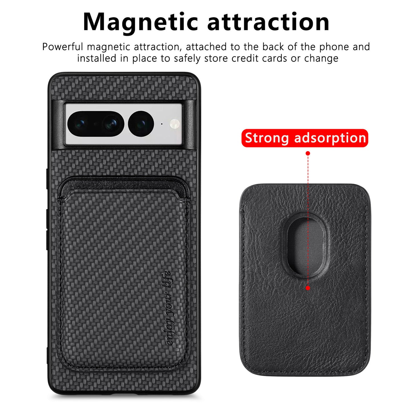 Carbon Slim Anti Scratch  Case with Card Holder - Google Pixel